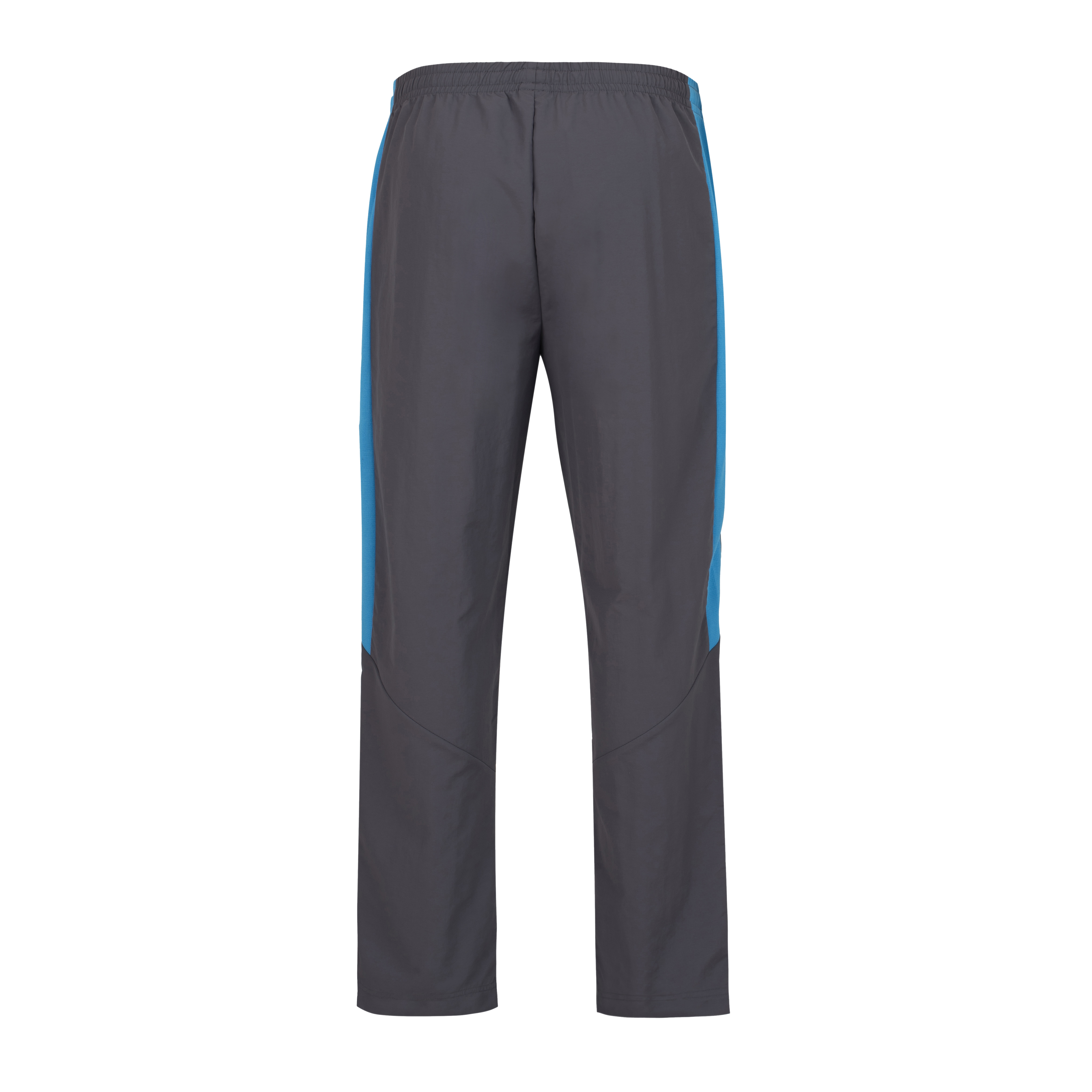 Calça masculina New Balance cinza destacando textura e logos
